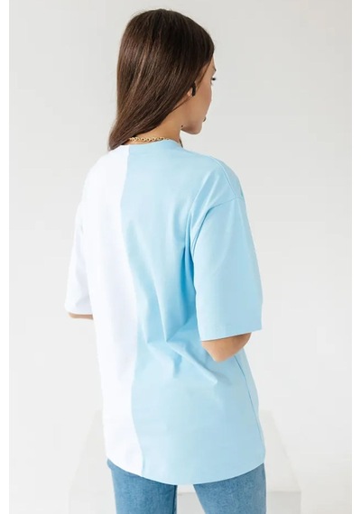 Uyguntarz Unisex Forget Live Baskılı Oversize Tshirt Bebe Mavisi