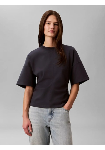Calvin Klein Ss Logo Neck Detaıl, Cge Lacivert Kadın T-shirt