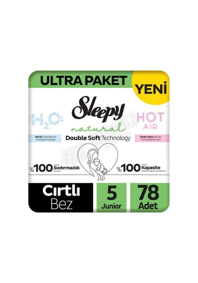 5 Adet Sleepy Natural Ultra Paket Double Soft Junior 78'li