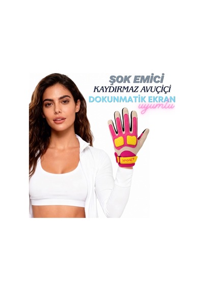 Rvk Yazlık Kadın Motosiklet Eldiveni Tam Korumalı Dokunmatik Ekran Uyumlu, L Beden