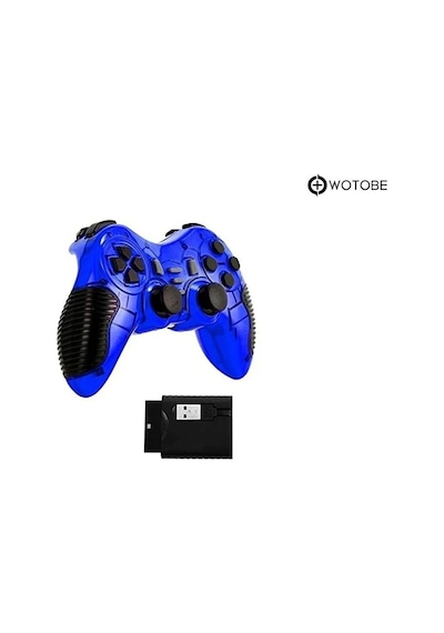 2.4g Ps1 Ps2 Ps3 Pc Android Tv Tv Box Android Telefon Uyumlu Titreşimli Kablosuz Joystick Mavi