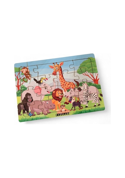 Hayvanlar Alemi 8 - 16 Parça Eğitici Öğretici Ahşap Çocuk Puzzle Yapboz Bebek Çocuk Oyuncak