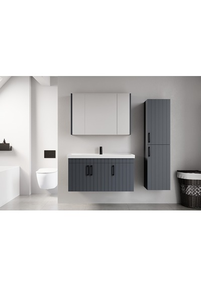 Denko Paris 35 Cm Antrasit Banyo Boy Dolabı Denko Paris 35 Cm Antrasit Banyo Boy Dolabı