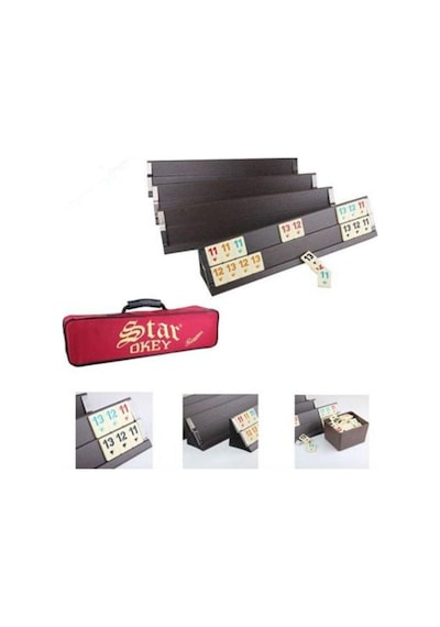 Açık Renk Star Premium Çantalı Okey Takımı Premium Ahşap Okey Takımı