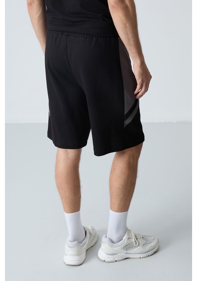 Air Jones Tommy Life Siyah Pamuklu Kalın Yumuşak Dokulu Standart Fit Basic Erkek Şort - 81281 Siyah