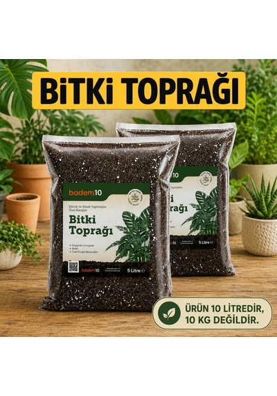 5x2 10 Litre Organik Cocopeat Perlit Pomza Karışımlı Genel Bitki Çiçek Saksı Bahçe Toprağı Toprak 500 G