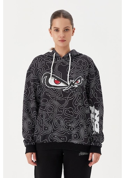 No Fear Kadın Sweatshirt Oversize Kapüşonlu Siyah 72523 001