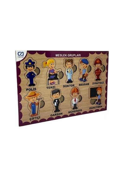2 Adet Ahşap Meslek Gruplari Eği Ti Ci Set