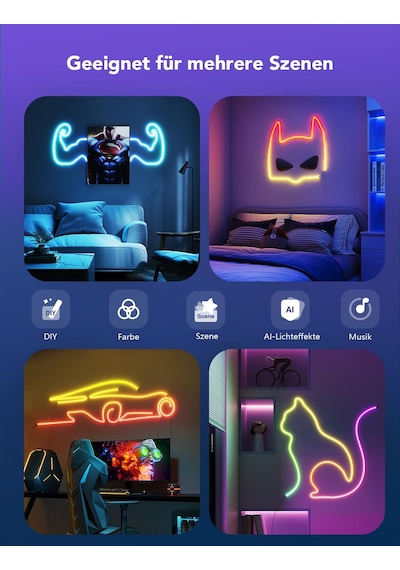 Govee Neon Halat Işık 2, Rgbıc Neon Led Şerit 3m, Şekil Haritalamalı, Dıy Tasarımı, Smartthings İle Uyumlu, Matter, Alexa Ve Google Assistant, Yatak Odası Oyun Duvar Dekorasyonu İçin, Beyaz Siyah Govee Neon Halat Işık 2, Rgbıc Neon Led Şerit 3m, Şekil Haritalamalı, Dıy Tasarımı, Smartthings İle Uyumlu, Matter, Alexa Ve Google Assistant, Yatak Odası Oyun Duvar Dekorasyonu İçin, Beyaz Siyah