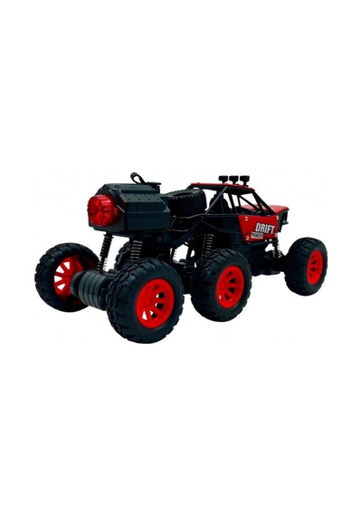 Uzaktan Kumandalı Şarjlı 6 Tekerlekli Off-road Arazi Aracı Duman Atan Drift Arabası 1:18 Ölçek Kırmızı