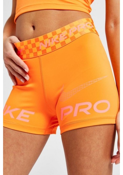 Nike Dri Fit Training Pro Graphic 3" Womens Shorts Kadın Tayt Şort Turuncu