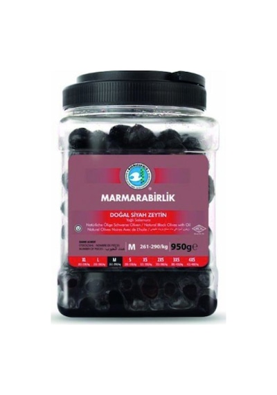 Marmarabirlik Süper M Siyah Zeytin 261-290 950 G