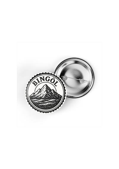 5 Adet İğneli Çanta Rozeti - Dağlar - Bingöl - 44 MM Çok Renkli
