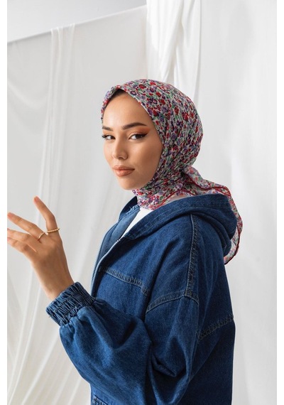 Silk Home Karanfil Desen Soft Pamuk Eşarp Kırmızı
