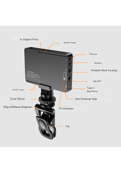Apexel Profesyonel Taşınabilir Led Dolgu Işığı Telefon Tablet Fotoğraf Makinesi Uyumlu Apl-fl22