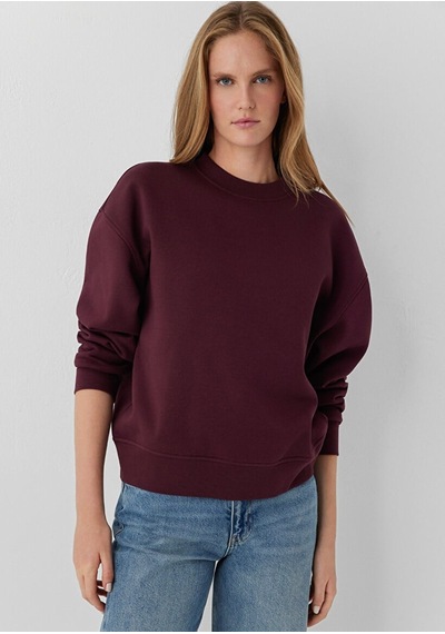 Mavi Yuvarlak Yaka Basıc Sweatshırt Koyu Bordo Bordo Kadın Sweatshirt M1s10576-70422