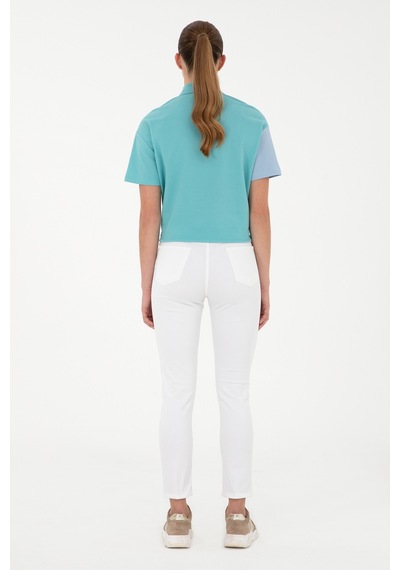 U.S. Polo Assn.  Kadın Beyaz Slim High Waist Fit Jean Pantolon 50288512-DN0015