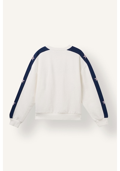 Defacto Bisiklet Yaka Şeritli Baskılı Sweatshirt Kız Çocuk I7535a826wner105 Ekru-er105
