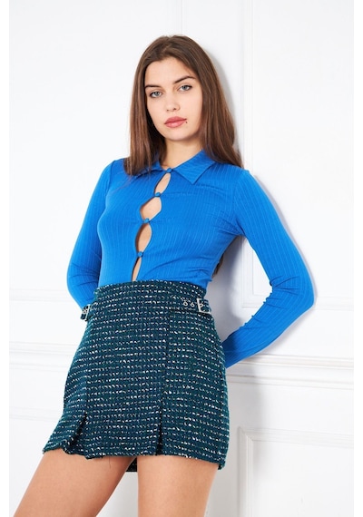 Darlin Moda Yeşil Toka Detaylı Şort Etek Dm2019 Yeşil