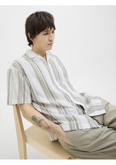 Jack & Jones Erkek Keten Karışımlı Gömlek - Summer - 12274913 Vetiver Jack & Jones Erkek Keten Karışımlı Gömlek - Summer - 12274913 Vetiver