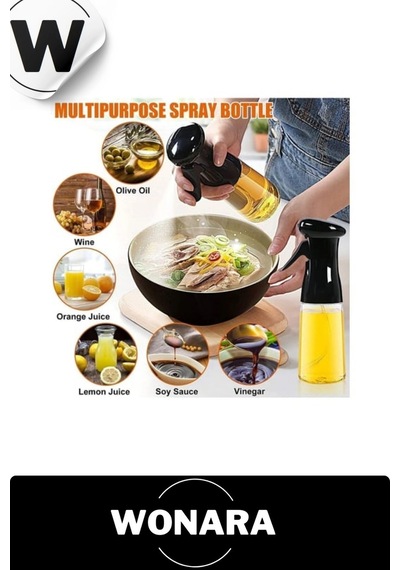Püskürtmeli Bpa İçermeyen Beyaz Ve Siyah Plastik Fan Başlıklı Cam Şişe Yağdanlık Sprey 200 Ml Diğer
