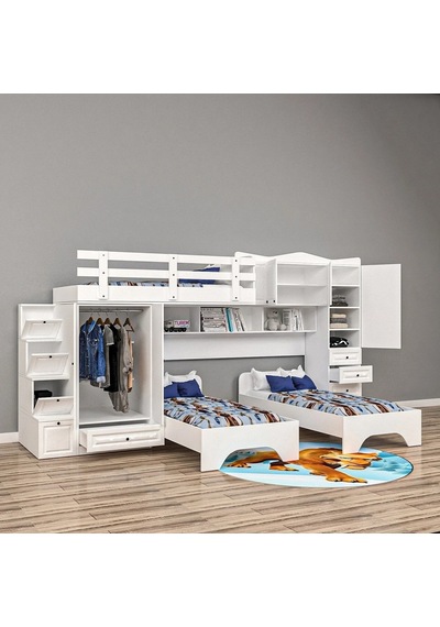 Flora Genç Odası Takımı Mdf Beyaz Flora Genç Odası Takımı Mdf Beyaz