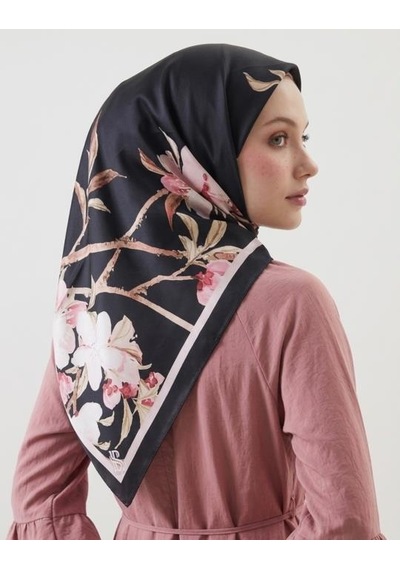 Bushu Sakura Twill Eşarp siyah