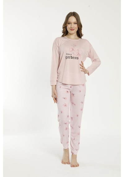 Estiva 22135 Kadın Çiçek Desenli Uzun Kollu Viskon Pijama Takımı 001