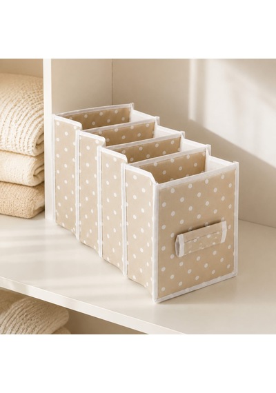 Living 4 Katlı Dolap İçi Organizer - Bej - 24x29x64 Cm Çok Renkli