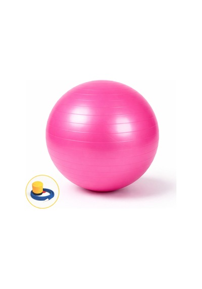 Evapera Yeni Nesil Pilates Topu + Pompa Profesyonel Dayanıklı Fitness Yoga Denge Egzersiz Plates Topu 75 Cm Pembe