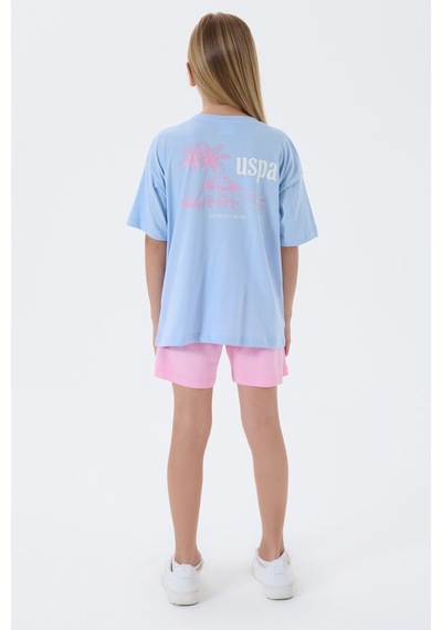 U.s. Polo Assn. Kız Çocuk Mavi Şort Takım Us2512-c-v1 Mavi