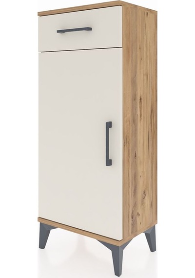 Arges Komodin Tek Raflı Tek Çekmeceli Tek Kapaklı 44x30x106 Çam-aytaşı Atlas Çam