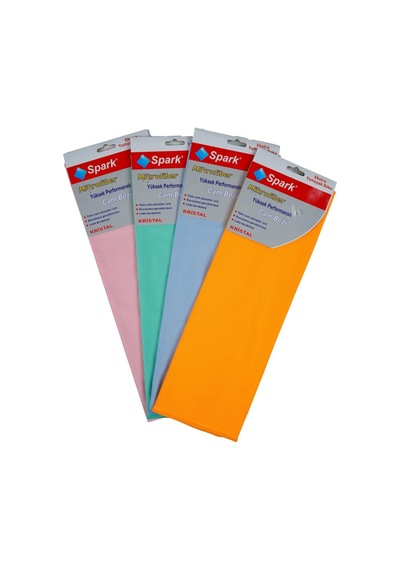 4 Adet Spark Kristal Mikrofiber Cam Silme Bezi Ve Genel Temizlik & Kurulama Bezi 40x40 Cm.