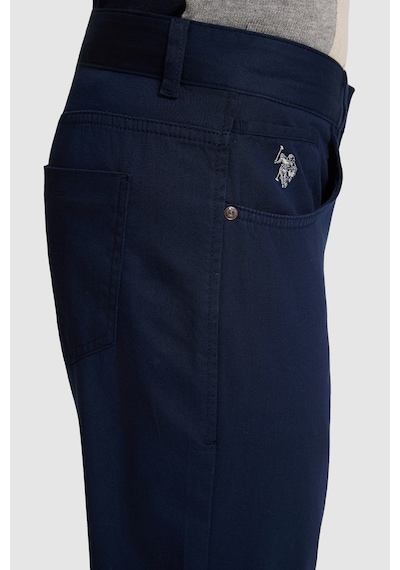 U.S. Polo Assn. Erkek Lacivert Slim Fit Kanvas Pantolon 50326128-vr033