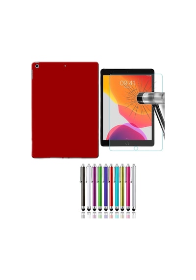 Ipad 7. Nesil 8. Nesil Ve 9. Nesil 10.2 Inç Silikon Tablet Kılıfı + Nano Ekran Koruyucu + Kalem Arka Kapak