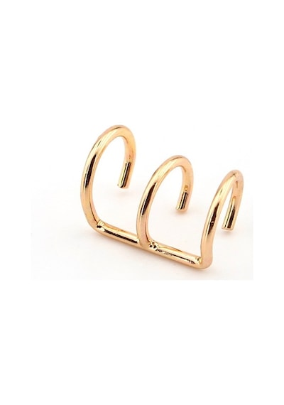 Gold Sari Renkli Earcuff Kulak Kelepçesi Üçlü Sarmal Ex098 Altın