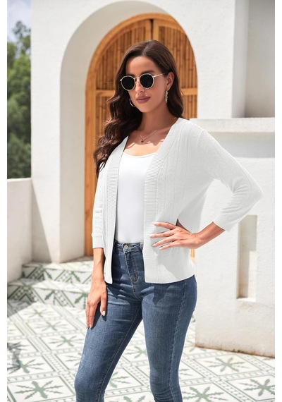 Youknitwear You Tour Triko Hırka Beyaz