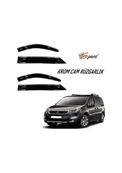 Krom Cam Rüzgarlığı 1.2Mm Peugeot Partner Tepe 2010-2015 2'Li -