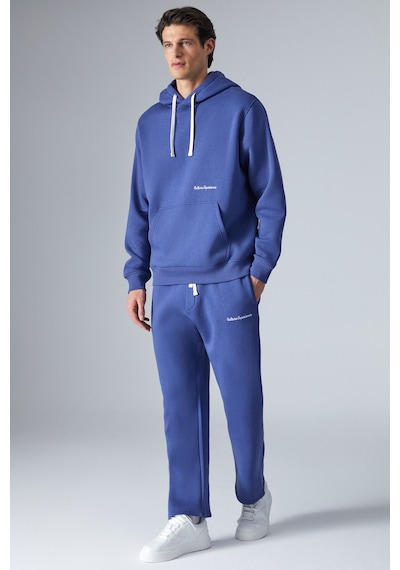 Grımelange NARCISO Erkek Yumuşacık İçi Polarlı Mavi Sweatshirt