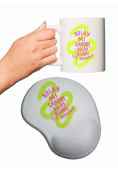 Kolay Mı Sandın Baskılı Mouse Pad + Kupa Bardak Mug Mousepad