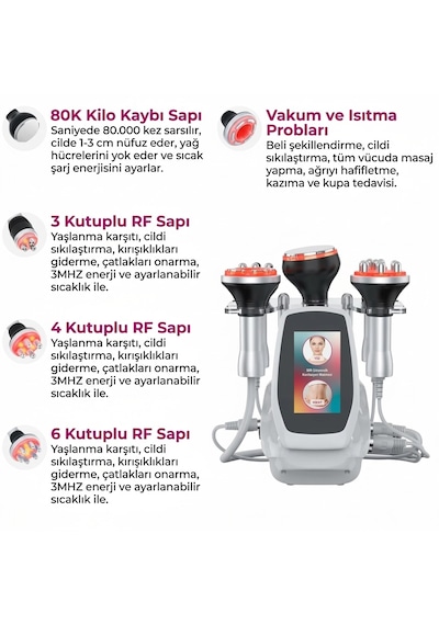 Zeelux Profesyonel 80k Ultrasonik Kavitasyon & Vakum Rf Masaj Cihazı - 5'i 1 Arada Vücut Şekillendirme Ve Cilt Sıkılaştırma