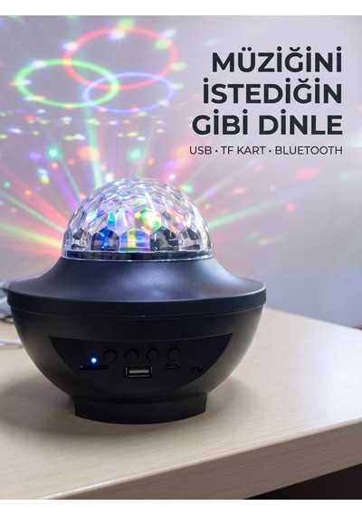 Zenvia Bluetooth Müzikli Disko Işığı Rgb Parti Projektörü Dahili Hoparlör Usb Micro Sd Destekli Znv2026