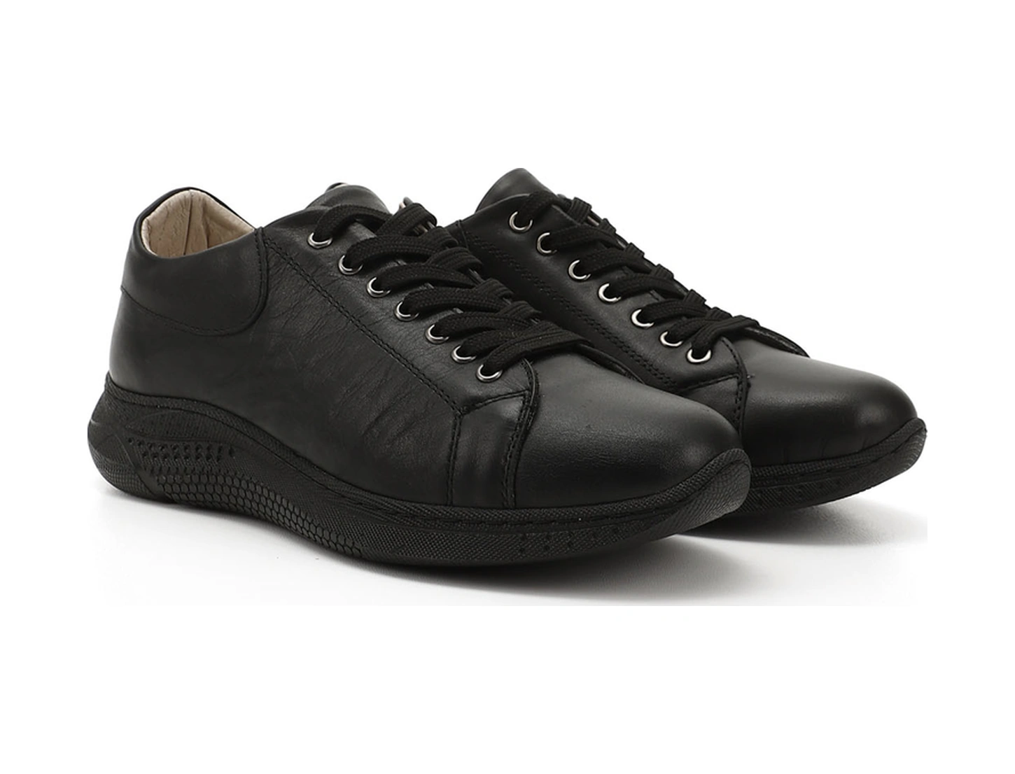 Gönderi(R) Gönderi R Kadın Siyah Bağcıklı Dolgu Taban Hakiki Deri Sneaker Ddza80742450 Siyah