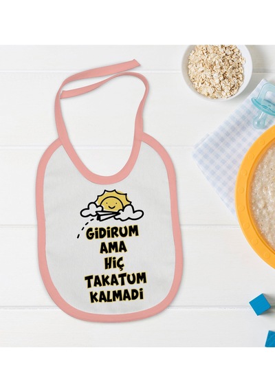 BK Kids Takatum Kalmadı Tasarımlı Pembe Bebek Mama Önlüğü-1 Pembe