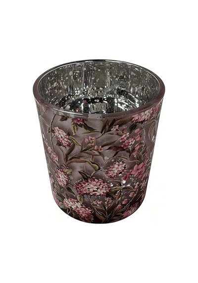 Touch Me Metalik Çiçekli Mumluk 7 X 8 Cm - 5 Adet Tarı Metal