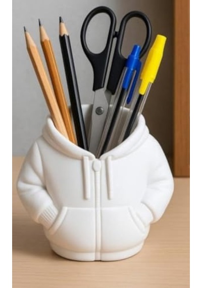 Sanec Dekoratif Kapüşonlu Hoodie Tasarımlı Kalemlik Organizer & Masa Üstü Biblo 165-Koyu Yeşil