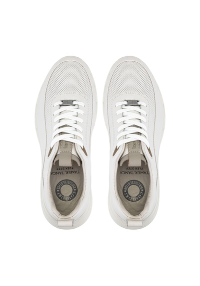 Tamer Tanca Erkek Hakiki Deri Beyaz Sneakers & Spor Ayakkabı 298 3491-2591 Erk Ayk Y26 Krk Beyaz Hvn Bsk