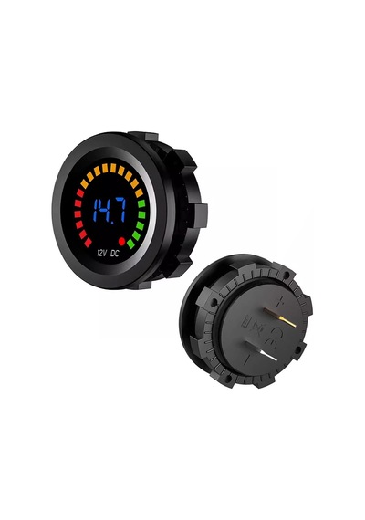 Ayt Powermaster Ic-230e 6-18 Volt Voltmetre Pano Tipi Akü Göstergeli 28 Mm 6-18 Volt Dış Çap 36.5 Mm 2 Pinli