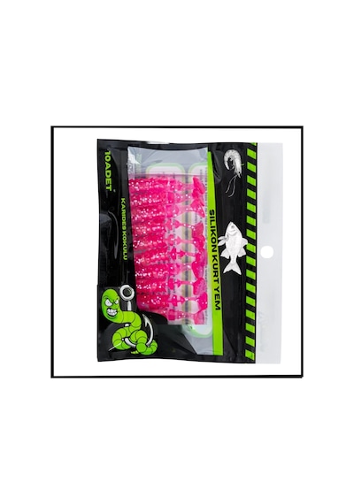 Uyguna-yakala 1,5g 45mm -10 Adet Silikon Kurt Yem Uv Silikon - Karides Kokulu-pembe -1002-15