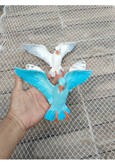Seçenekli Martı Balık Set 1 Martı 2 Balık Beyaz